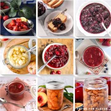 A collection of compote recipe images.