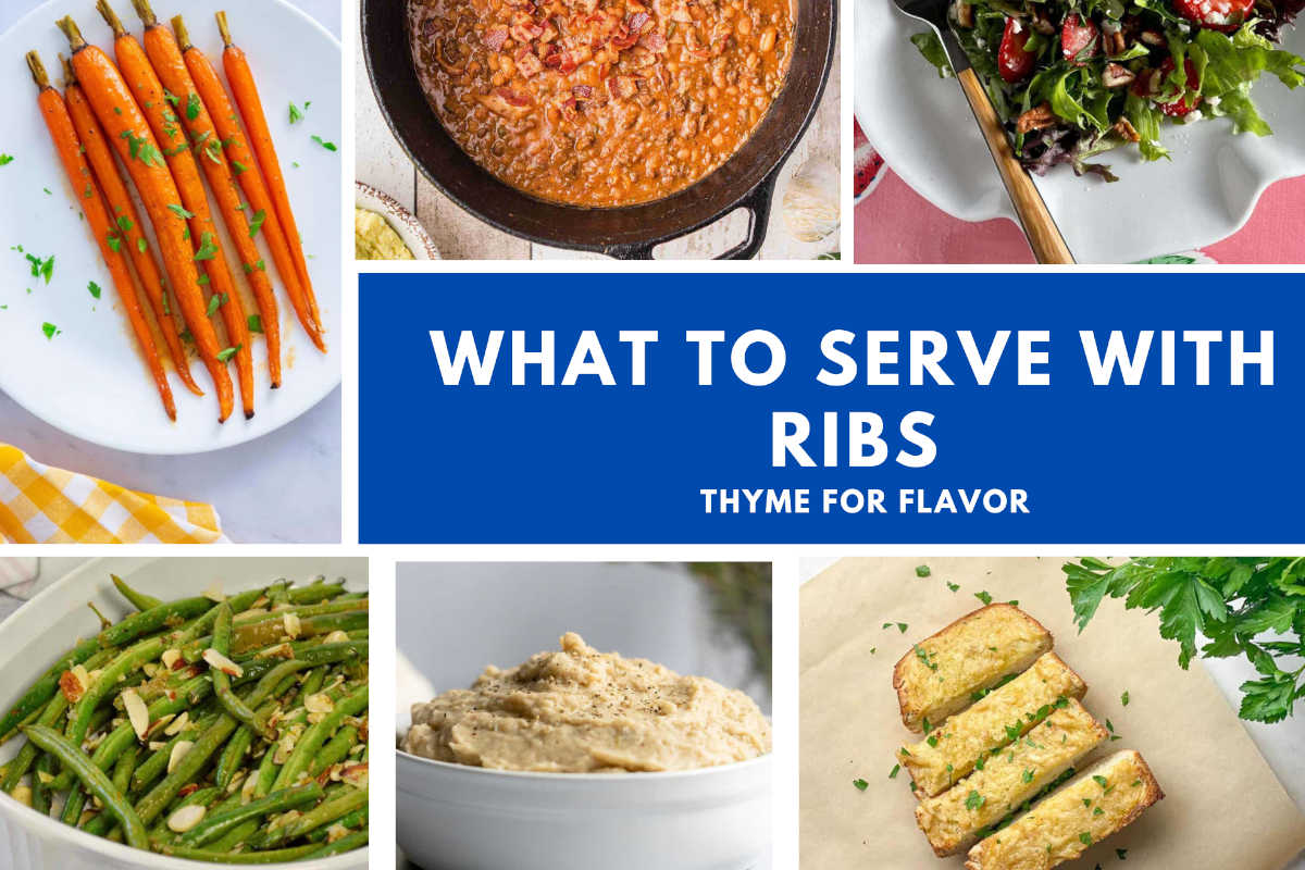 Collection of images for what to serve with ribs.